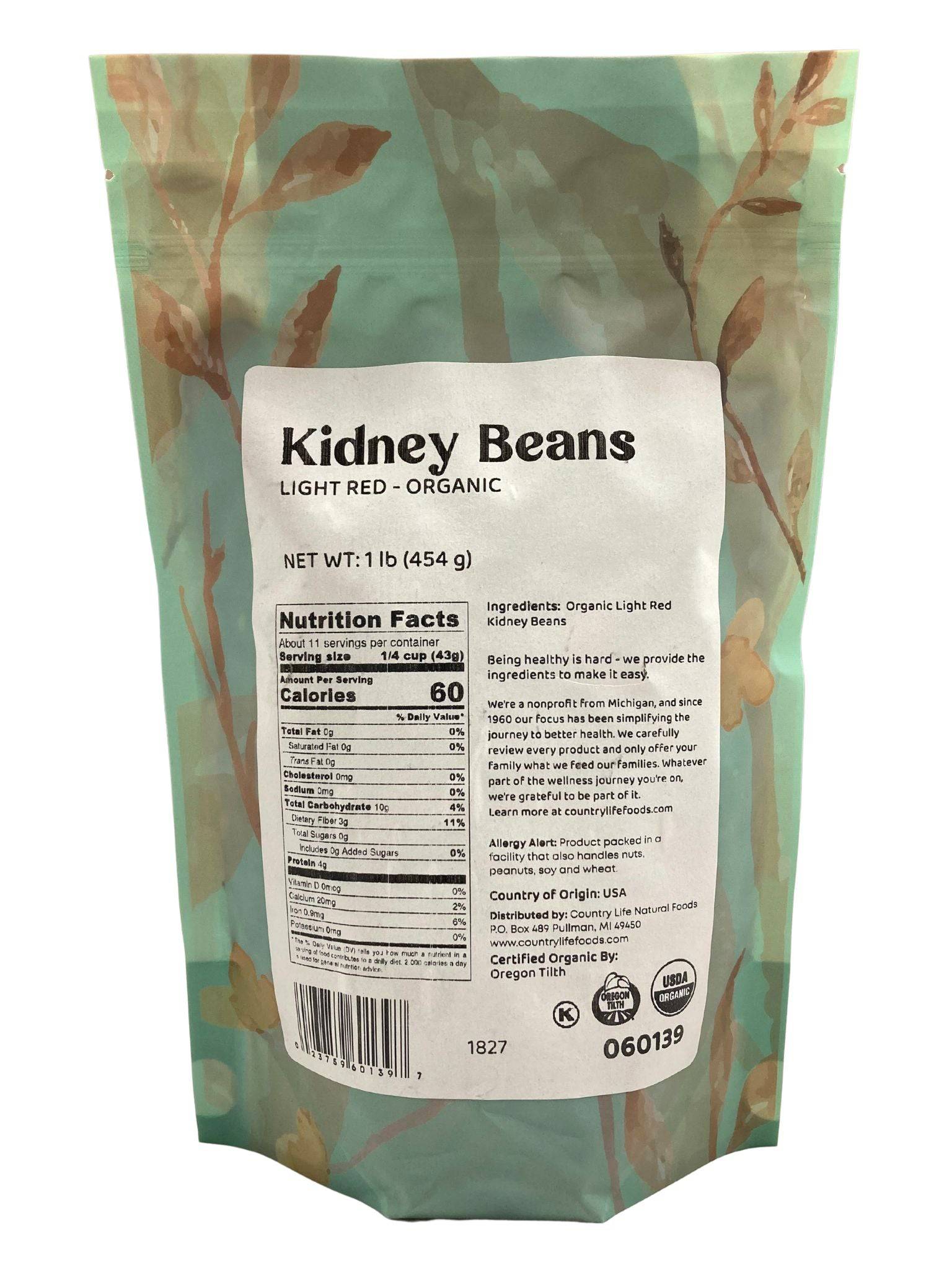 Kidney Beans, Light Red, Organic by Country Life Natural Foods