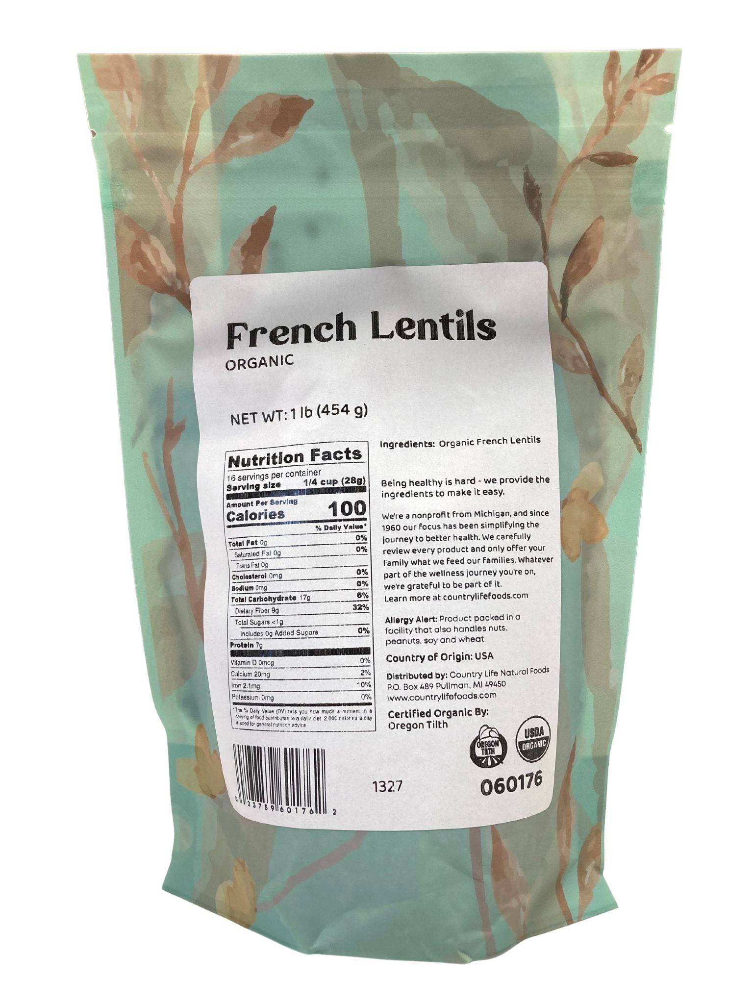 French Lentils, Organic by Country Life Natural Foods