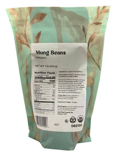 Mung Beans, Organic by Country Life Natural Foods