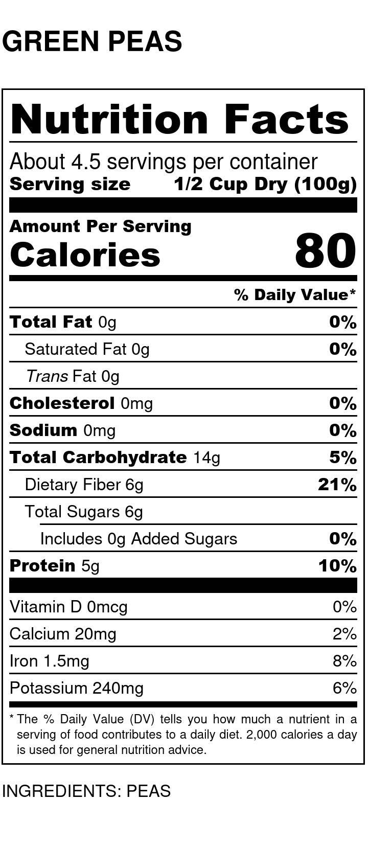 Peas, Green, Organic, Whole by Country Life Natural Foods