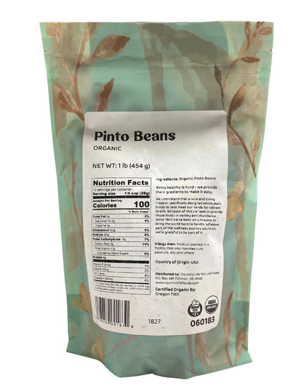Pinto Beans, Organic by Country Life Natural Foods