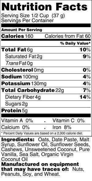 Slow-Baked Cashew Date Granola by Country Life Natural Foods