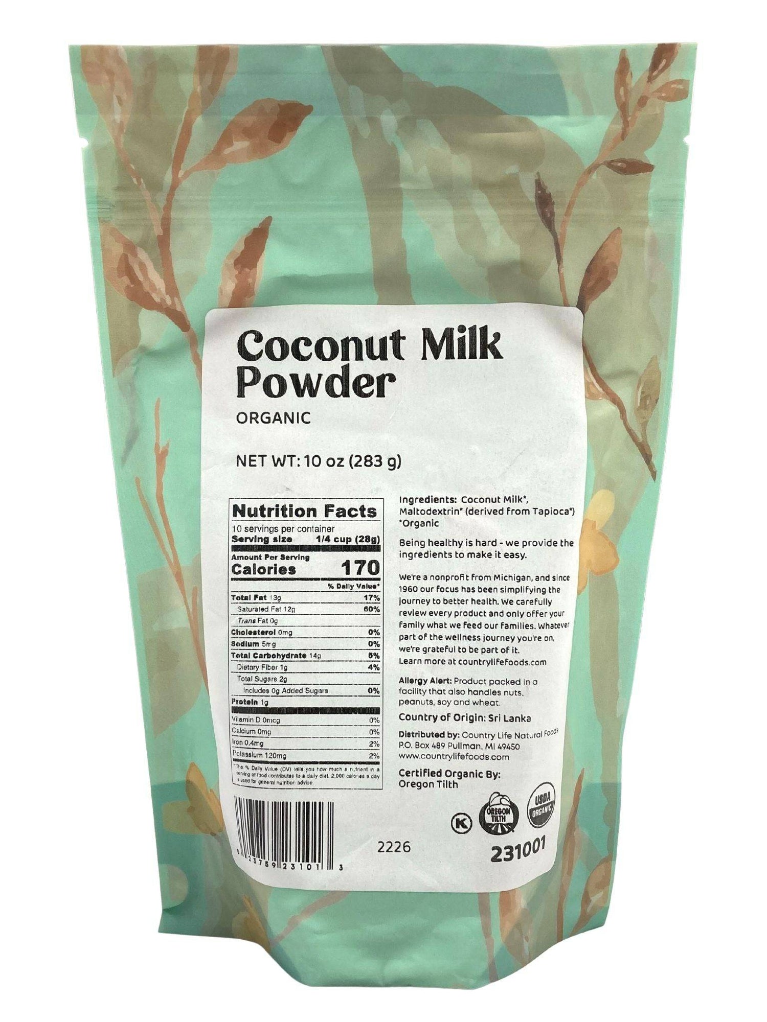 Coconut Milk Powder, Organic by Country Life Natural Foods