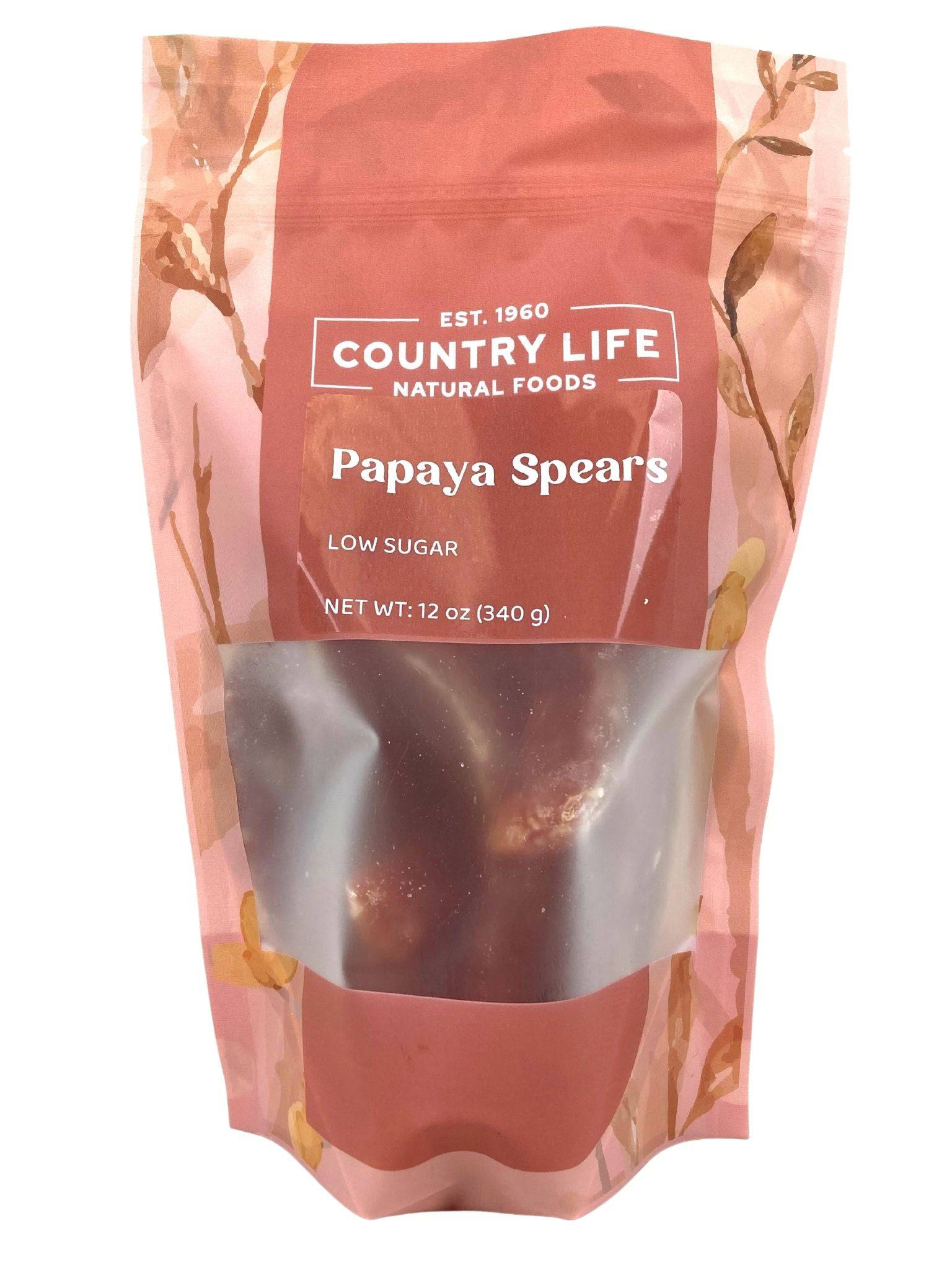 Papaya Spears, Low Sugar by Country Life Natural Foods