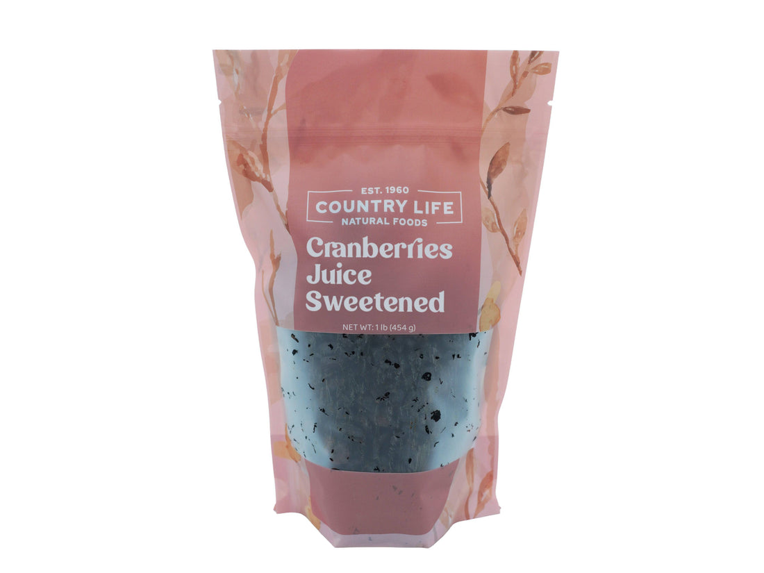 Cranberries, Juice Sweetened by Country Life Natural Foods