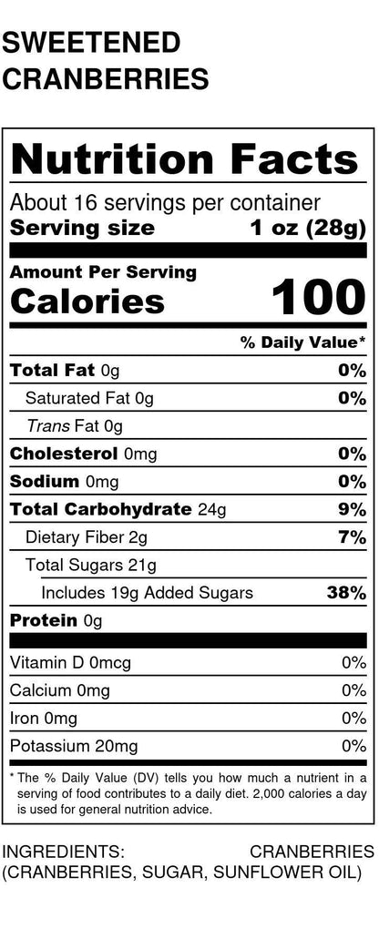 Cranberries, Sugar Sweetened by Country Life Natural Foods