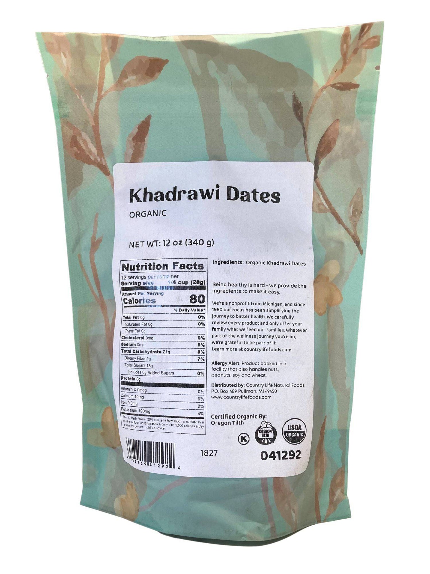 Dates, Khadrawi, Whole, Organic by Country Life Natural Foods