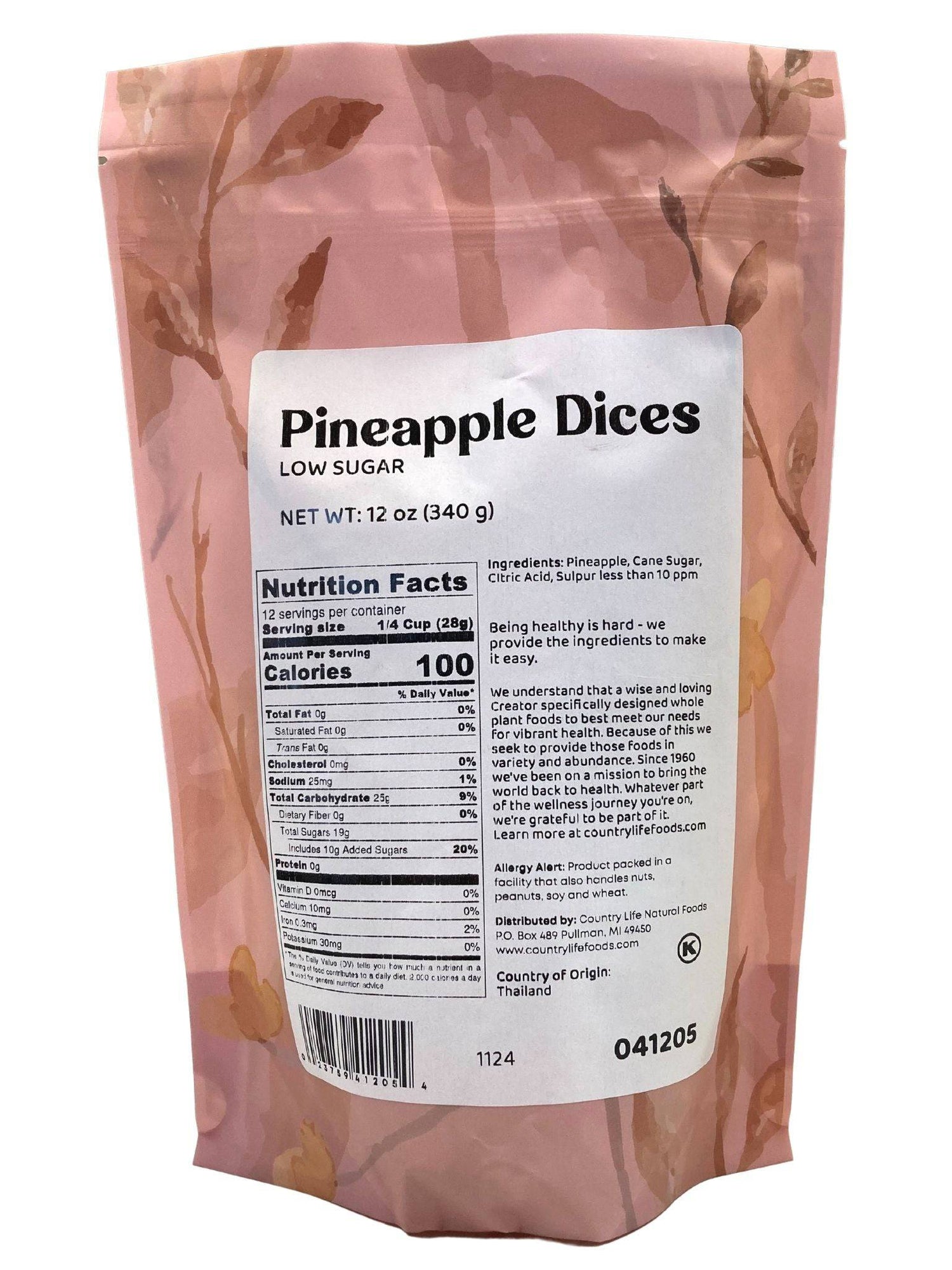 Pineapple Dices, Low Sugar by Country Life Natural Foods
