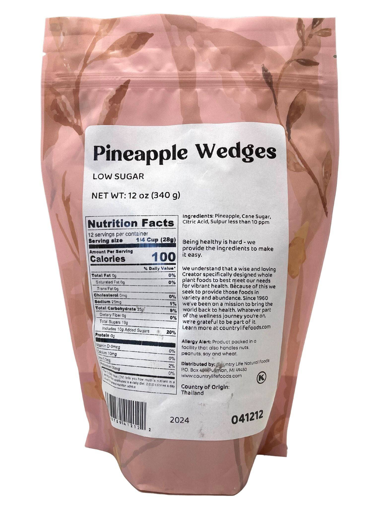 Pineapple Wedges &amp; Tidbits, Low Sugar, Imported by Country Life Natural Foods