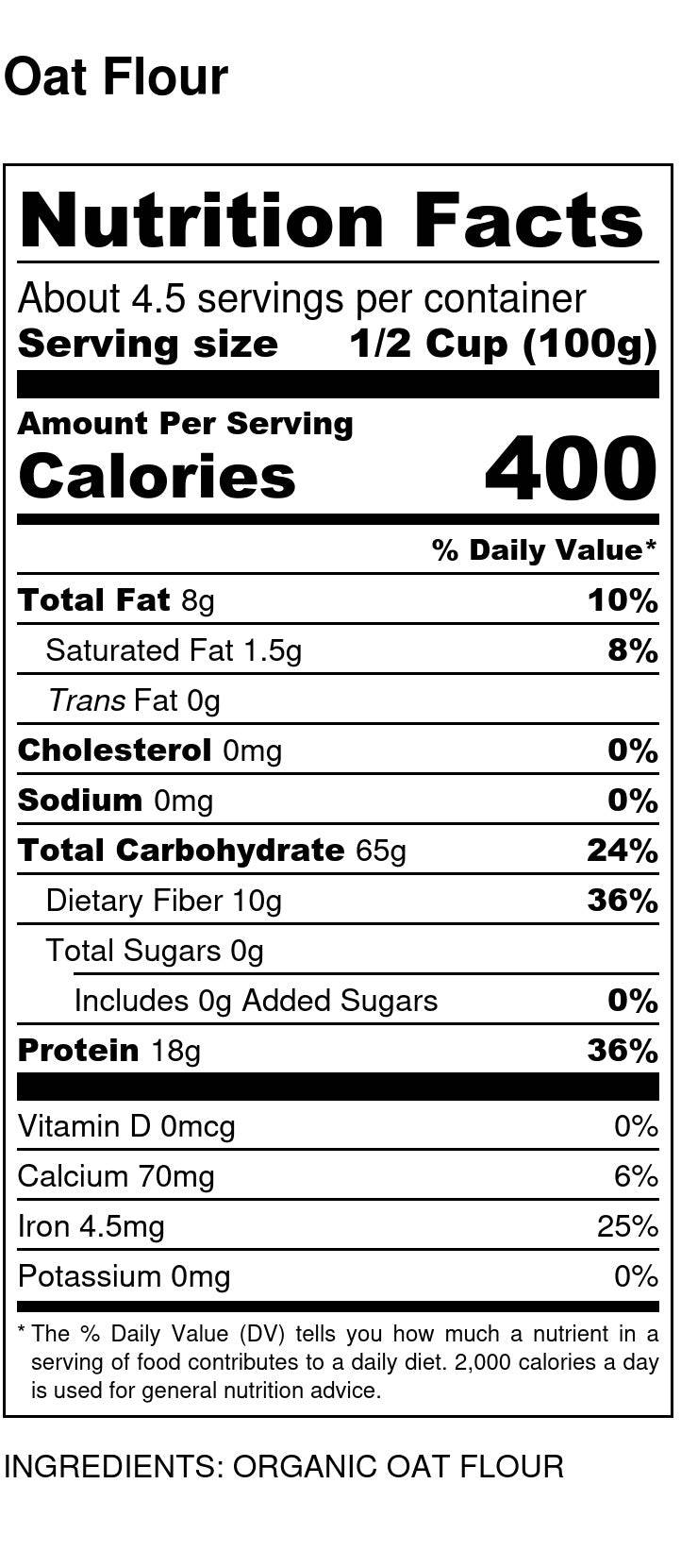 Oat Flour, Organic by Country Life Natural Foods