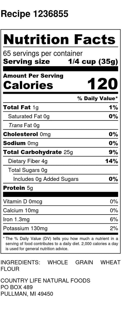 Whole Wheat Flour, Organic by Country Life Natural Foods