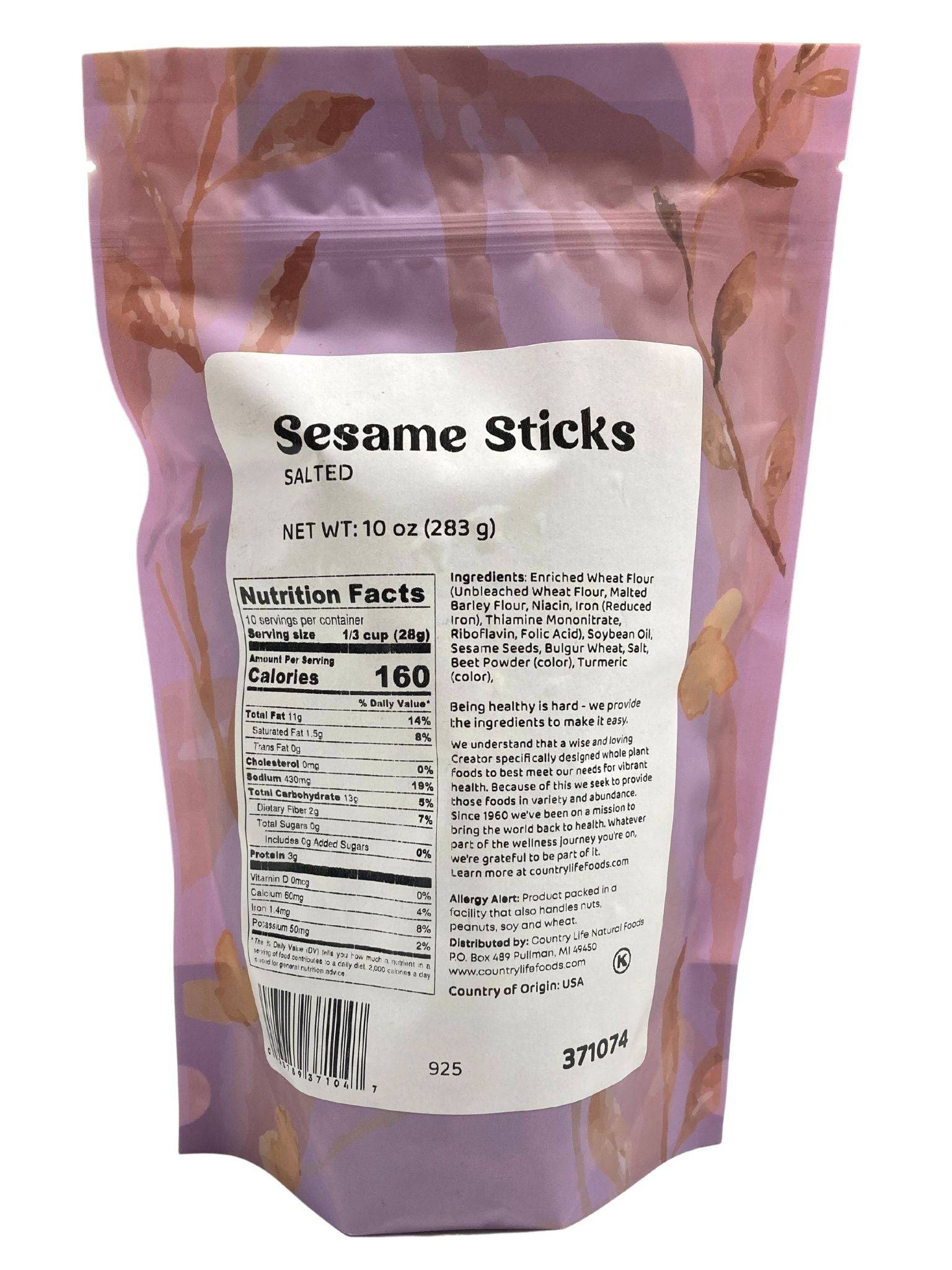 Sesame Sticks, Salted by Country Life Natural Foods