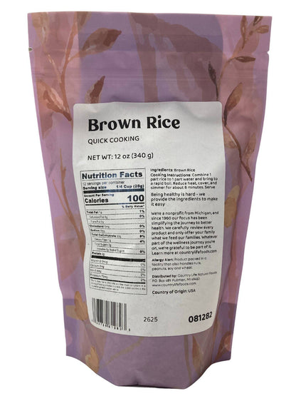 Quick Cooking Rice, Brown, 8 Min by Country Life Natural Foods