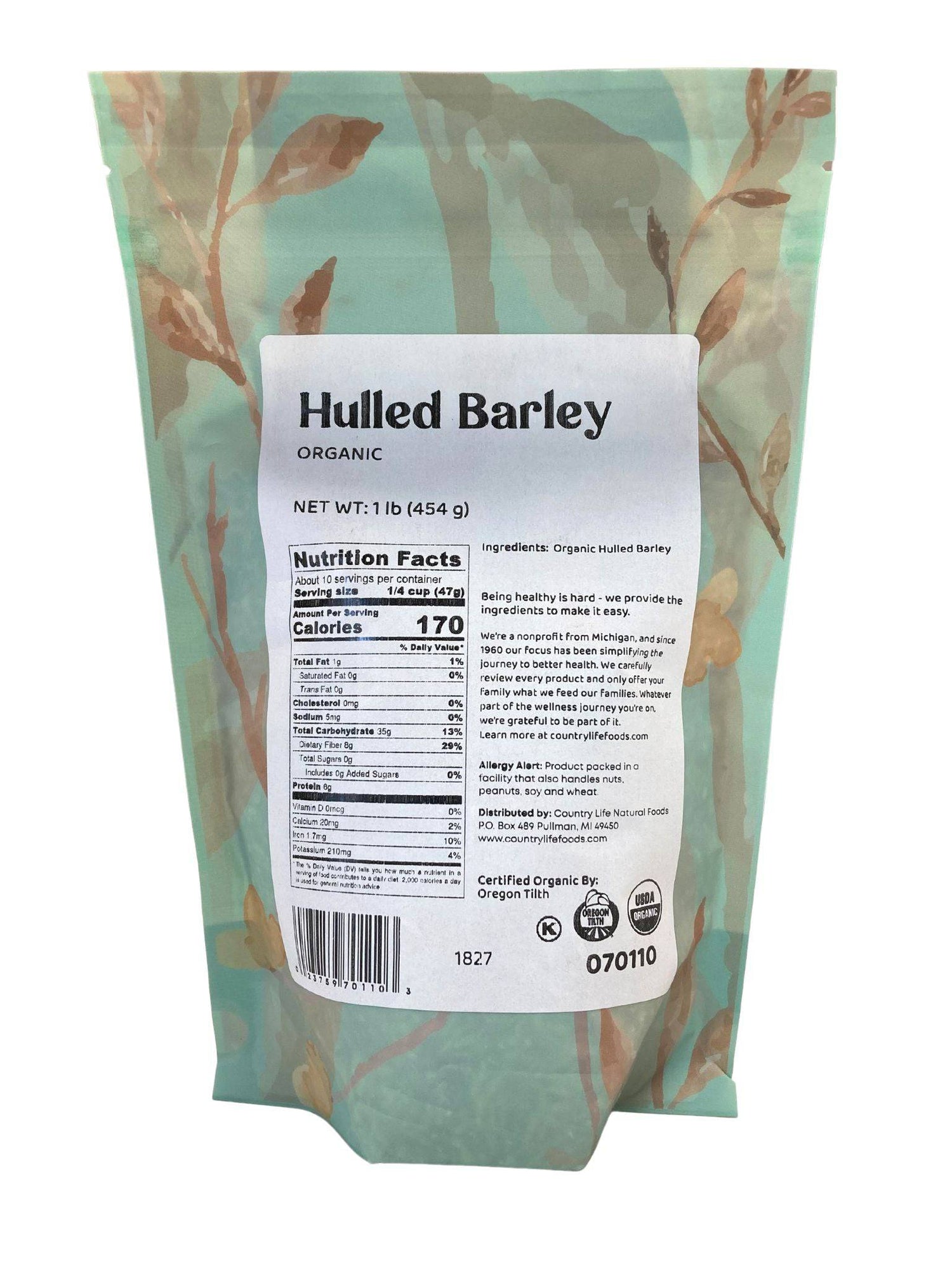 Barley, Hulled, Organic by Country Life Natural Foods