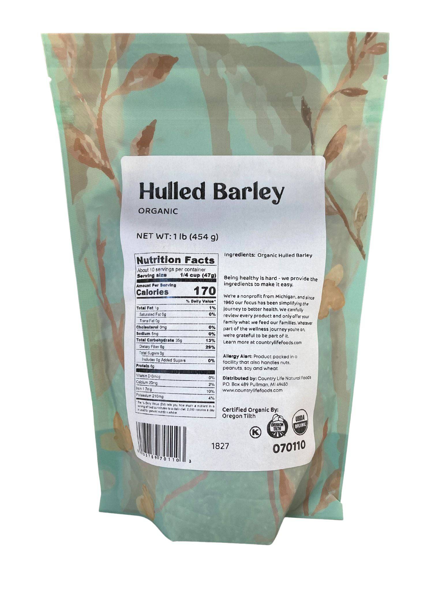 Barley, Hulled, Organic by Country Life Natural Foods