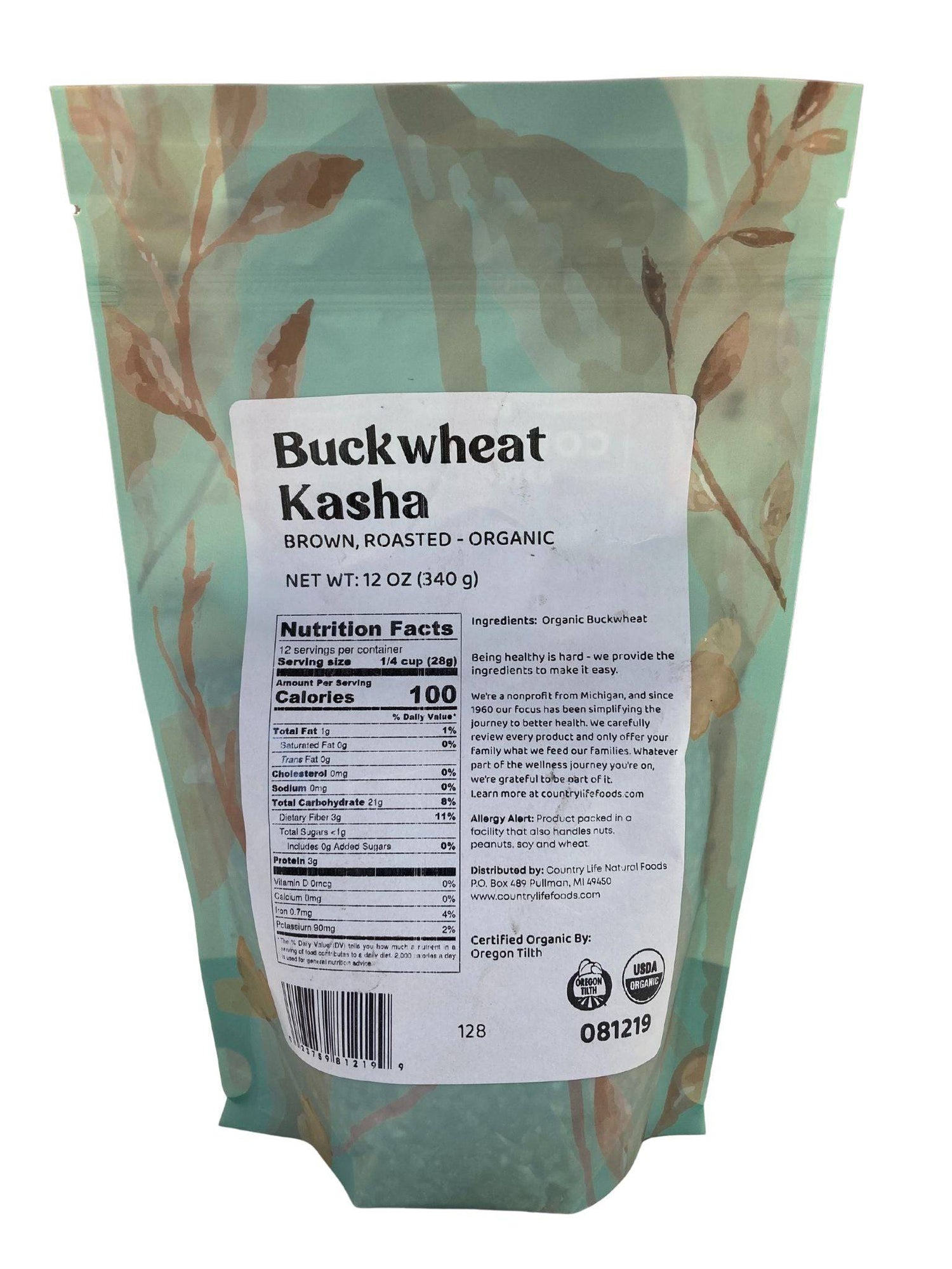 Buckwheat, Kasha, Brown Roasted, Organic by Country Life Natural Foods
