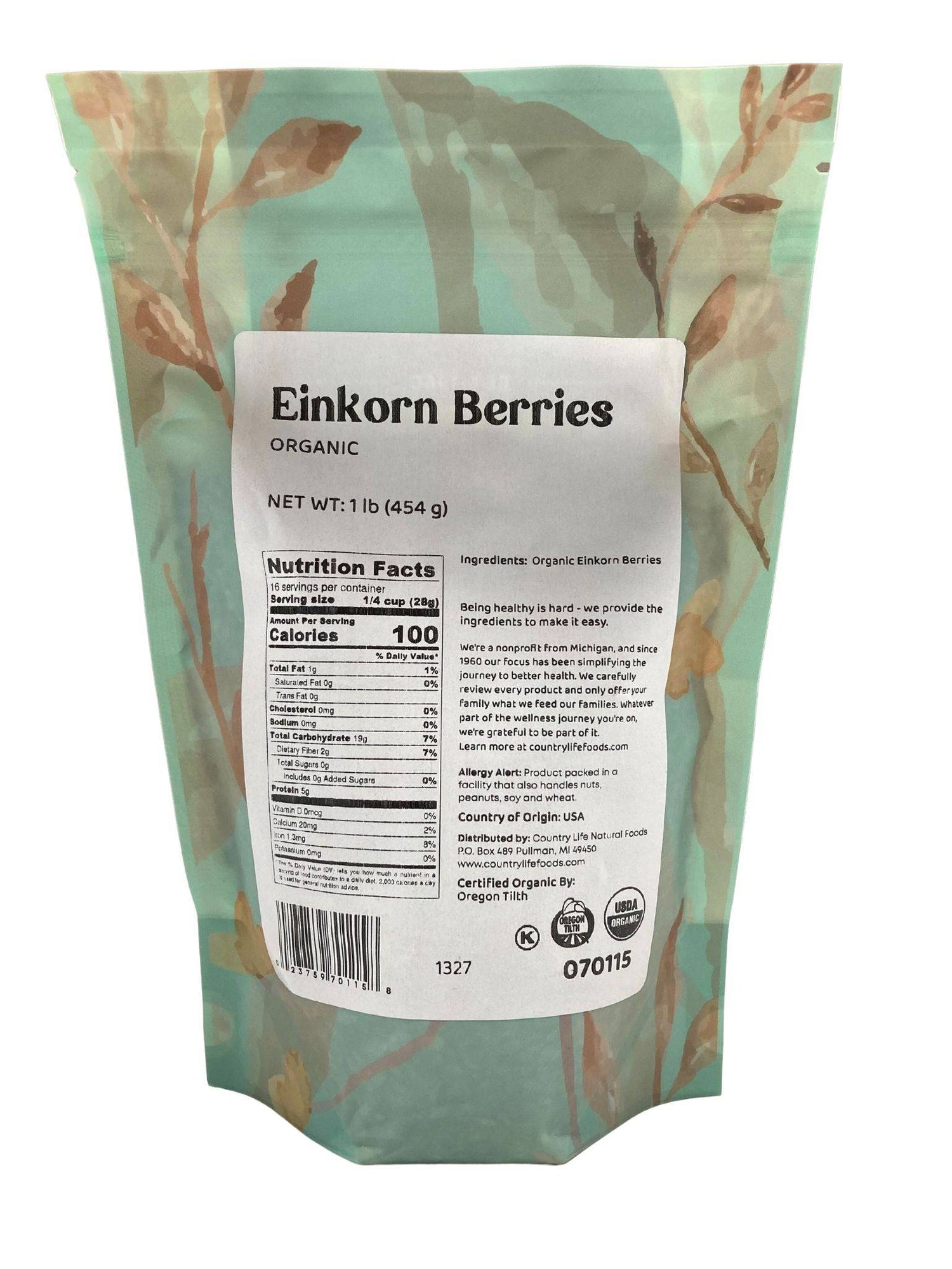 Einkorn Berries, Organic by Country Life Natural Foods