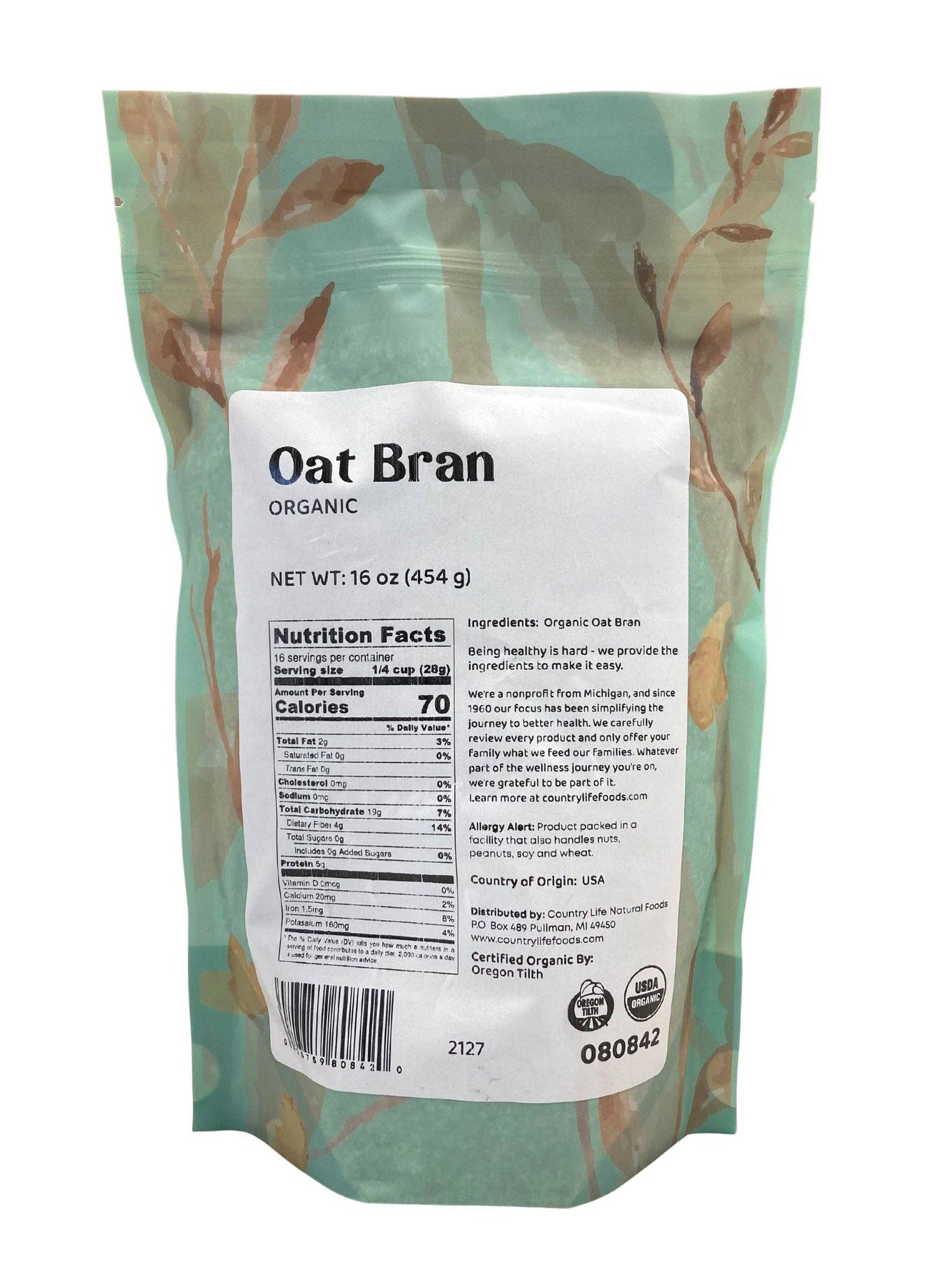 Oat Bran, Organic by Country Life Natural Foods