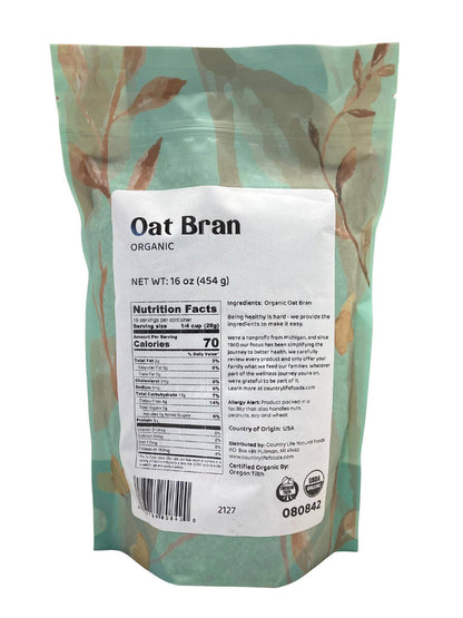 Oat Bran, Organic by Country Life Natural Foods