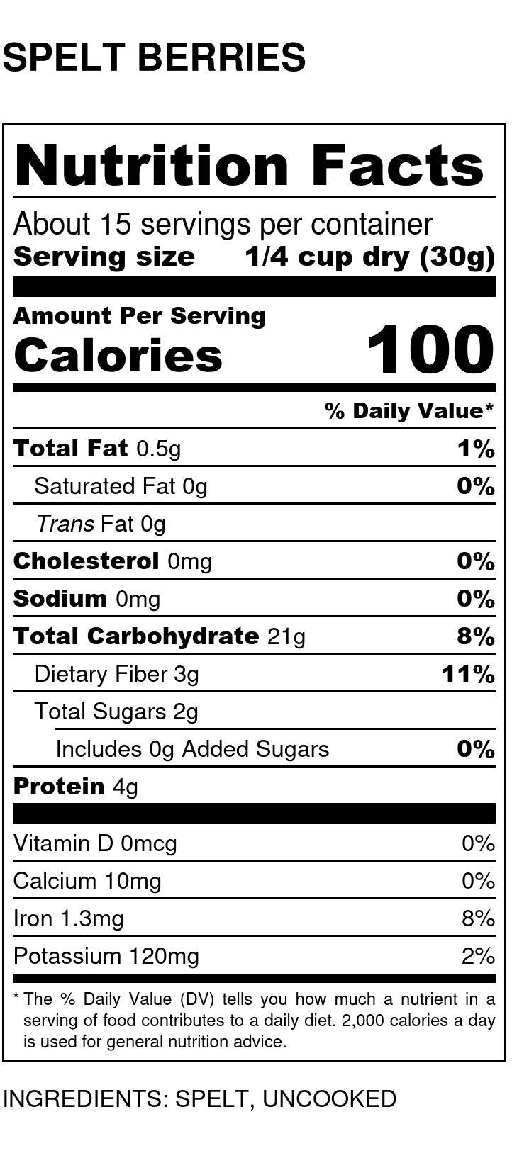 Spelt Berries, Organic by Country Life Natural Foods