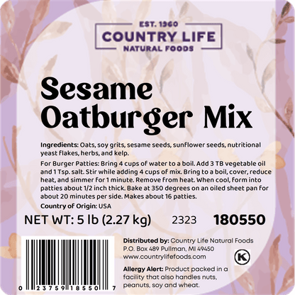 Sesame Oatburger Mix by Country Life Natural Foods