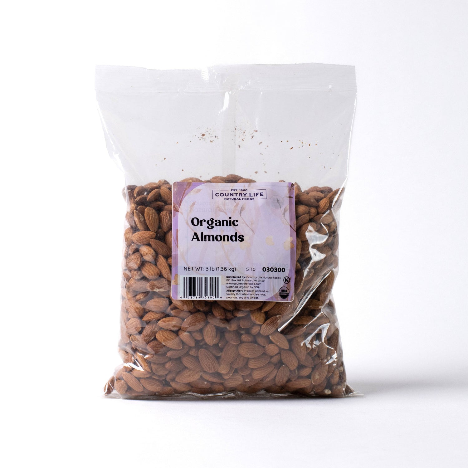 Almonds, Whole, Organic (Raw) by Country Life Natural Foods