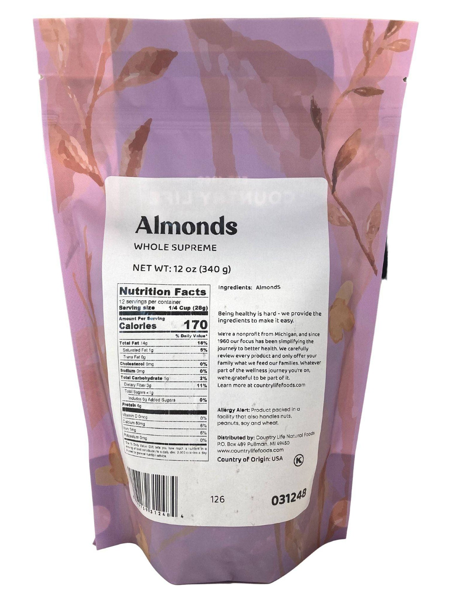 Almonds, Whole by Country Life Natural Foods