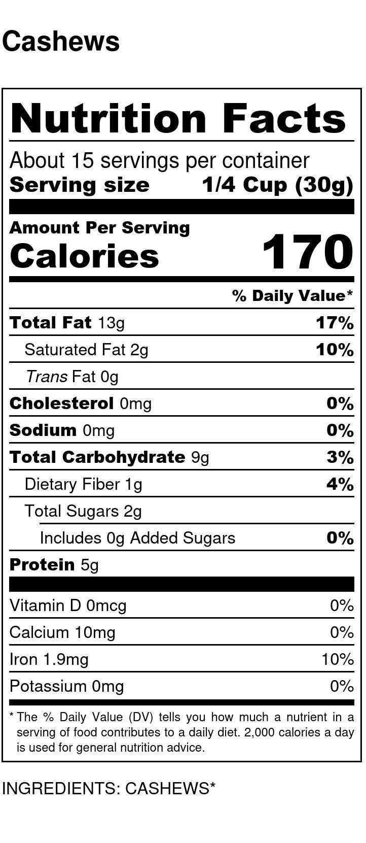 Cashews, Whole by Country Life Natural Foods
