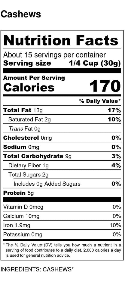 Cashews, Whole by Country Life Natural Foods