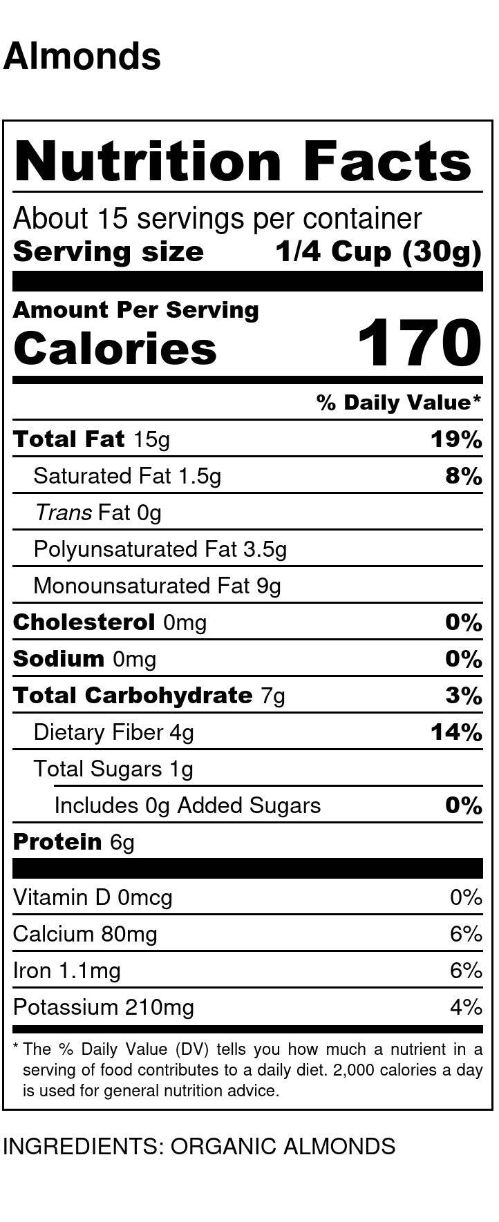Almonds, Whole, Organic (Raw) by Country Life Natural Foods