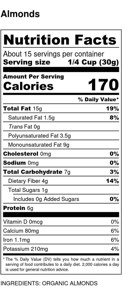 Almonds, Whole, Organic (Raw) by Country Life Natural Foods
