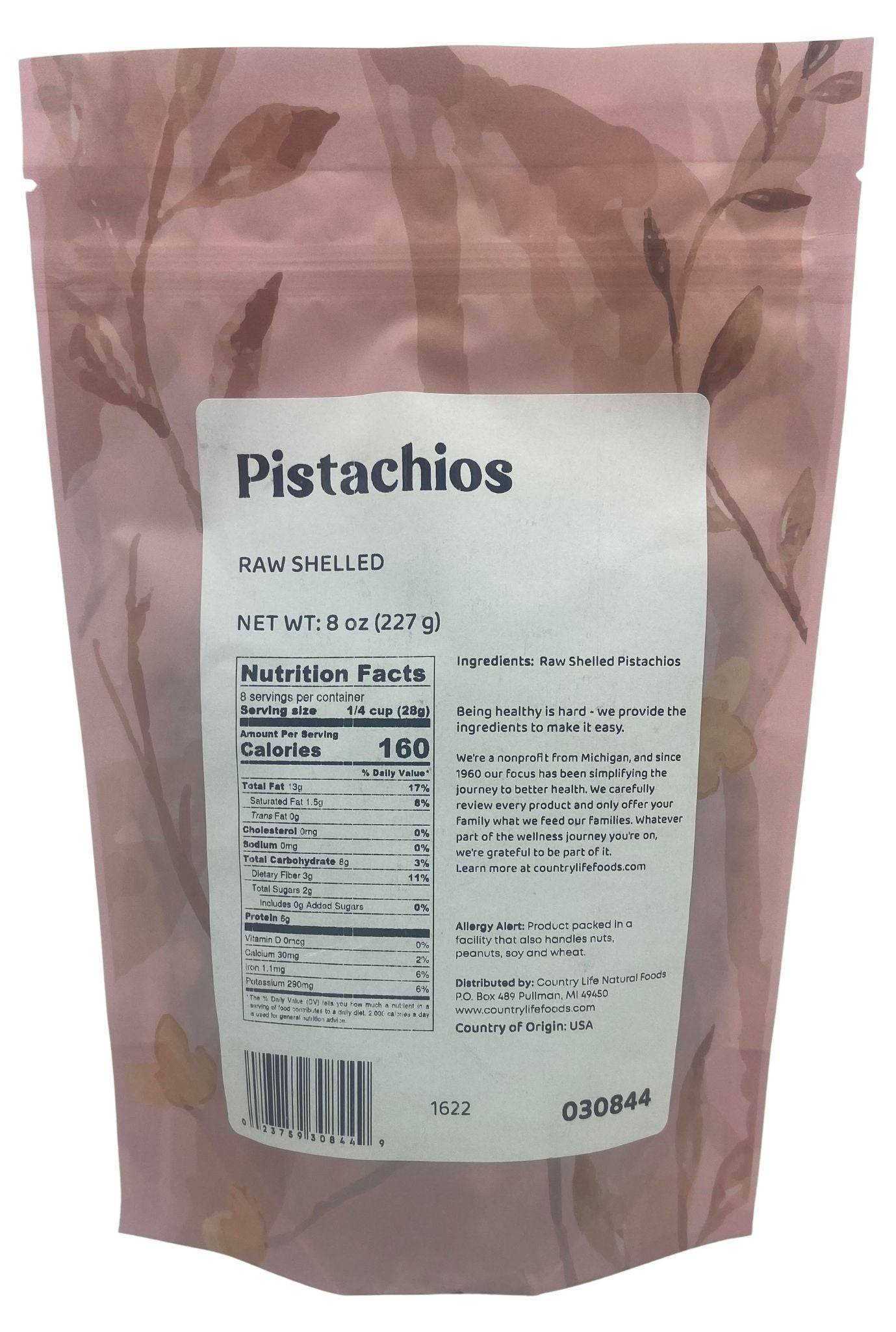 Pistachios, Shelled, Raw by Country Life Natural Foods