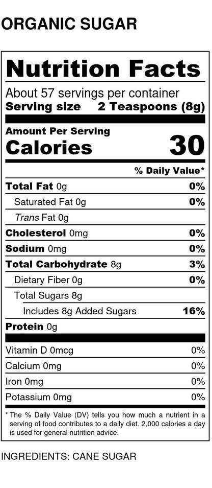 Granulated Sugar, Cane Juice Crystal, Organic by Country Life Natural Foods