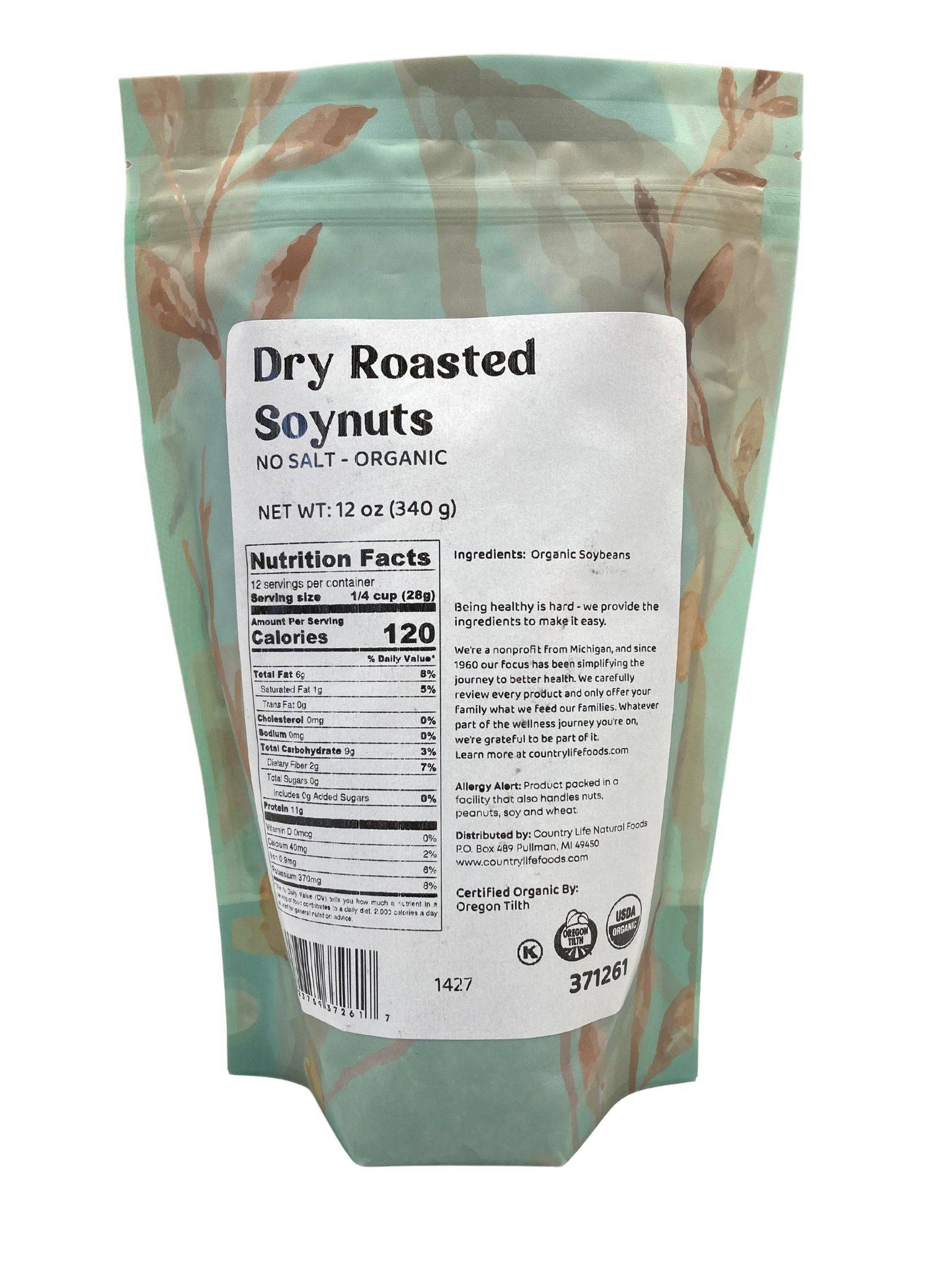 Soynuts, Dry Roasted, Organic, No Salt by Country Life Natural Foods