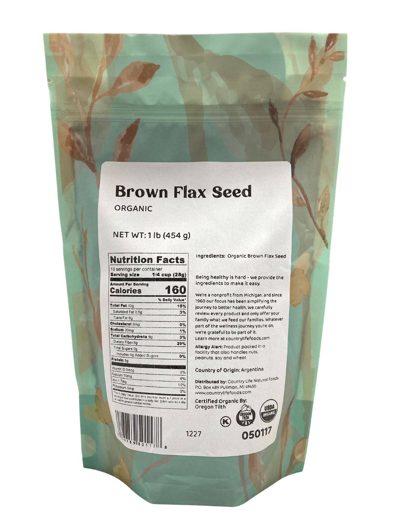 Flax Seeds, Brown, Organic by Country Life Natural Foods