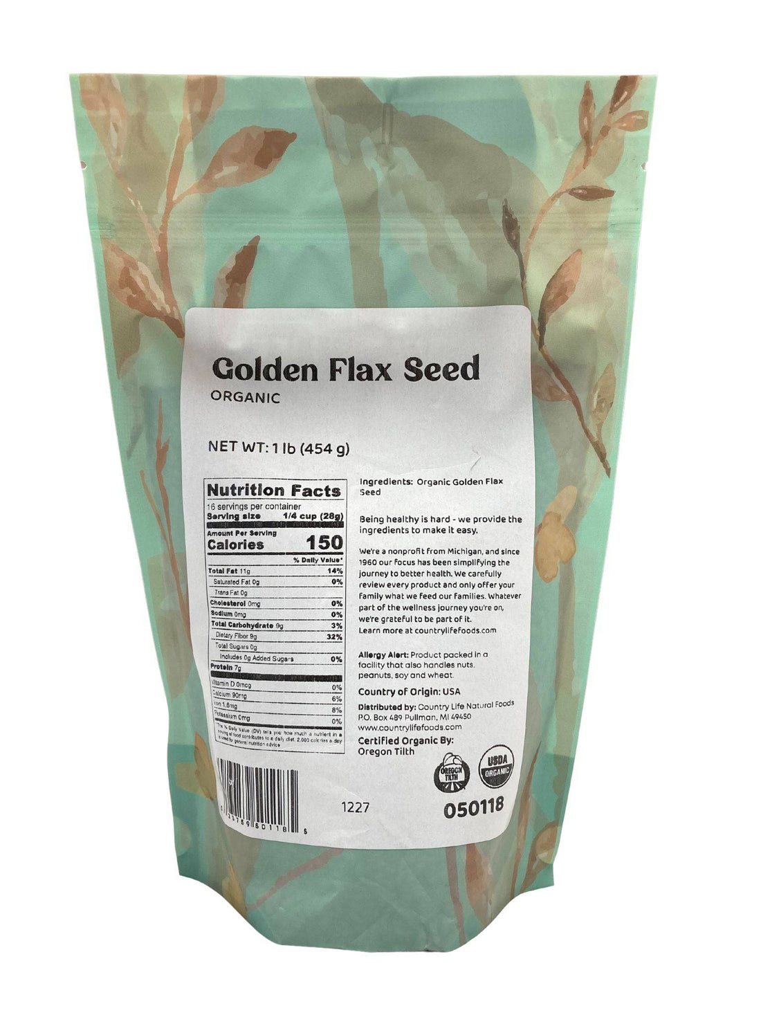 Flax Seeds, Golden, Organic by Country Life Natural Foods