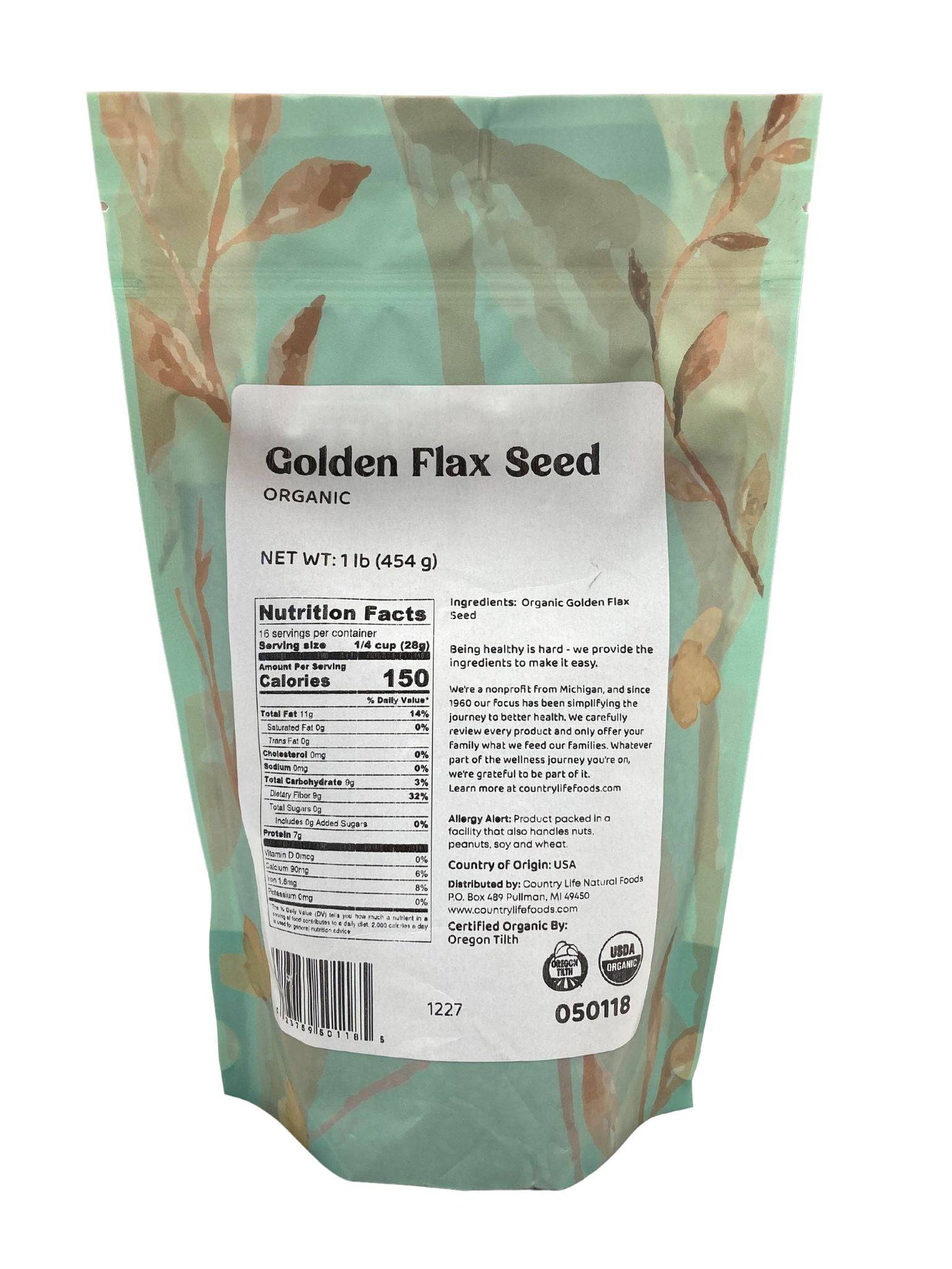 Flax Seeds, Golden, Organic by Country Life Natural Foods