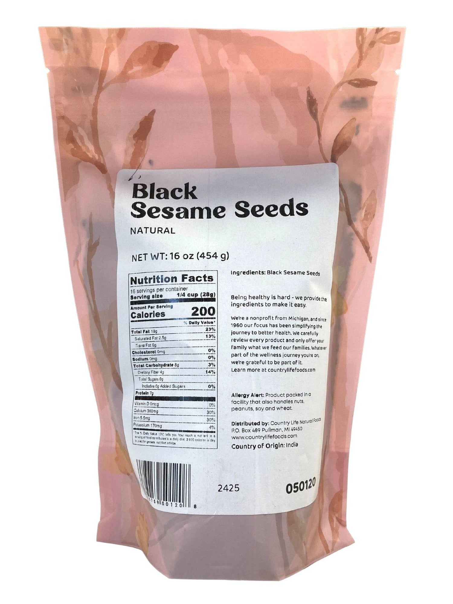 Sesame Seeds, Black, Natural by Country Life Natural Foods