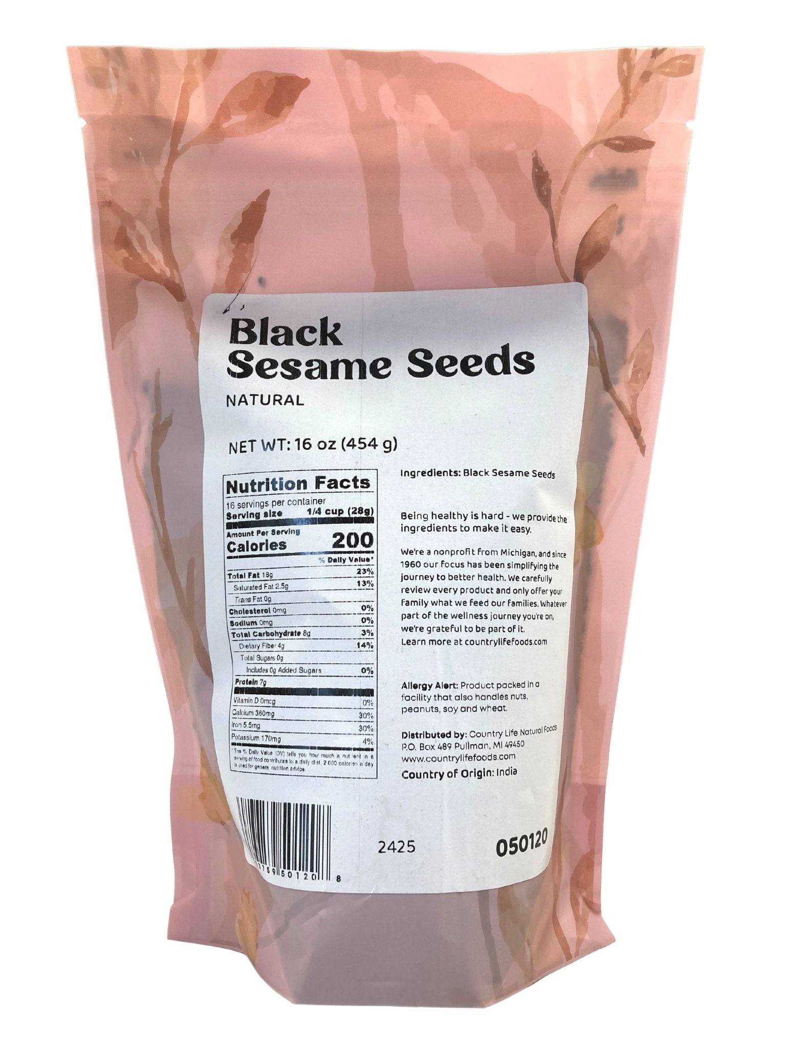 Sesame Seeds, Black, Natural by Country Life Natural Foods