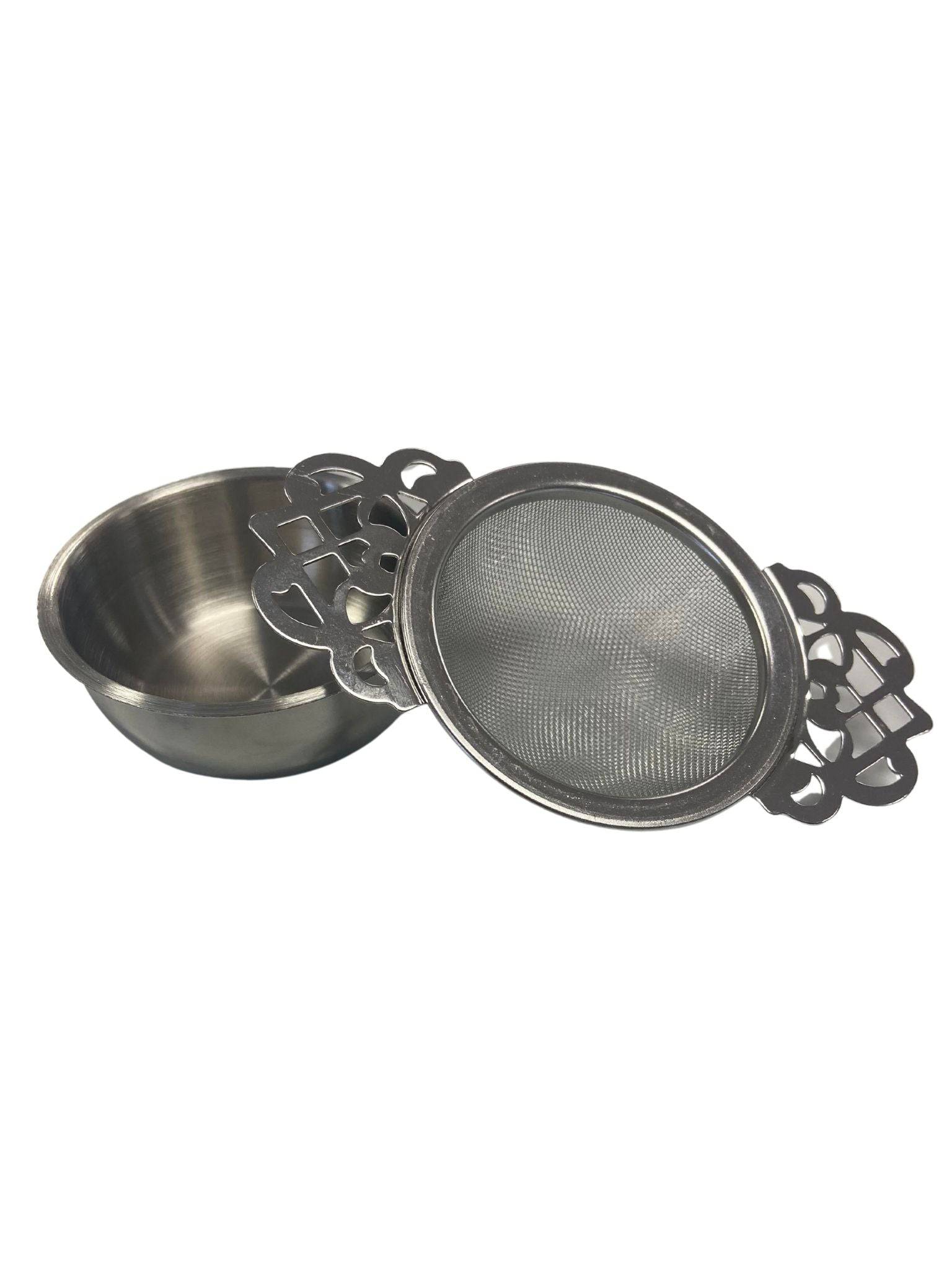 Mesh Tea Strainer With Drip Bowl by Country Life Natural Foods