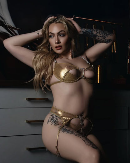 Gilded Beauty 3-Piece Garter Set by Rave Fix