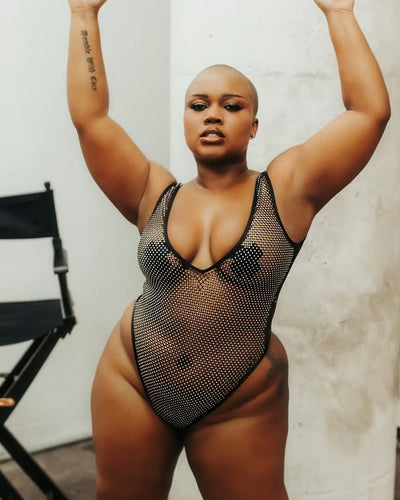 Think Pink Rhinestone Teddy by Rave Fix