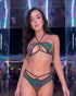 Rainbow Studded Ring Top & V-Cut Short Rave Set by Rave Fix
