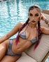 Holographic Snake Print 2PC Bikini Short Set 