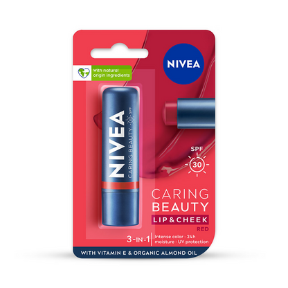 Nivea Lip Caring Beauty Red Lip Balm With SPF 30 - Red