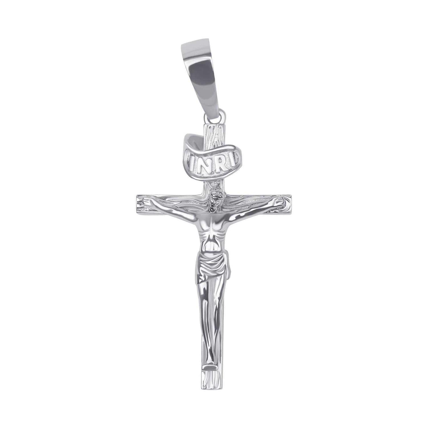 Jesus Crucifix Cross Pendant Solid 925 Sterling Silver