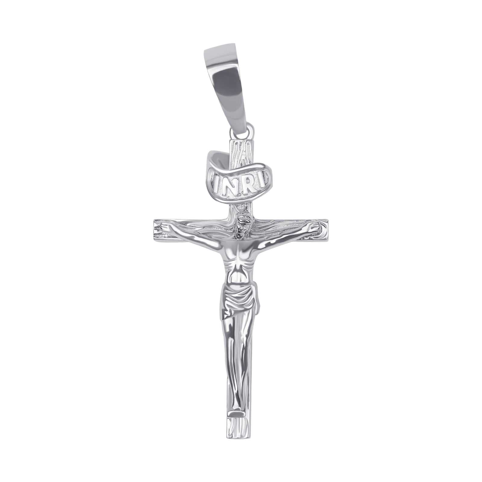 Jesus Crucifix Cross Pendant Solid 925 Sterling Silver