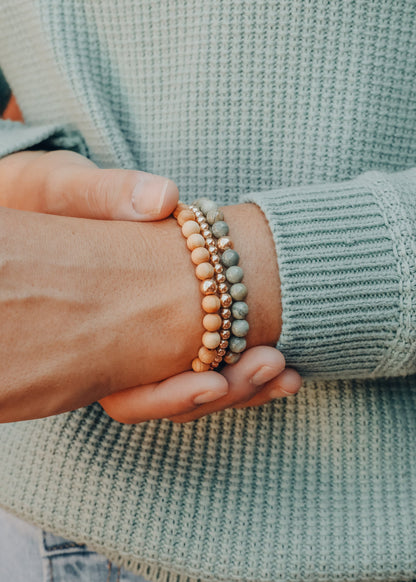 Silver Leaf Jasper + 14k Gold Filled || Adult Bracelet by CanyonLeaf