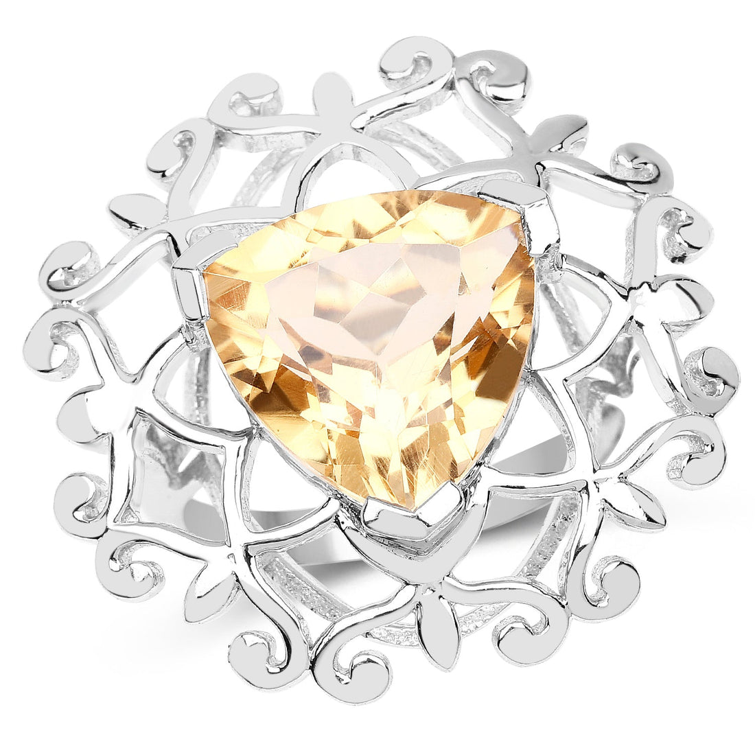 5.71 Carat Genuine Citrine .925 Sterling Silver Ring by Bids.com