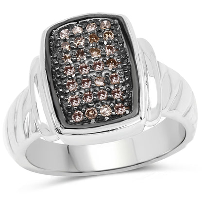 0.22 Carat Genuine Champagne Diamond .925 Sterling Silver Ring by Bids.com